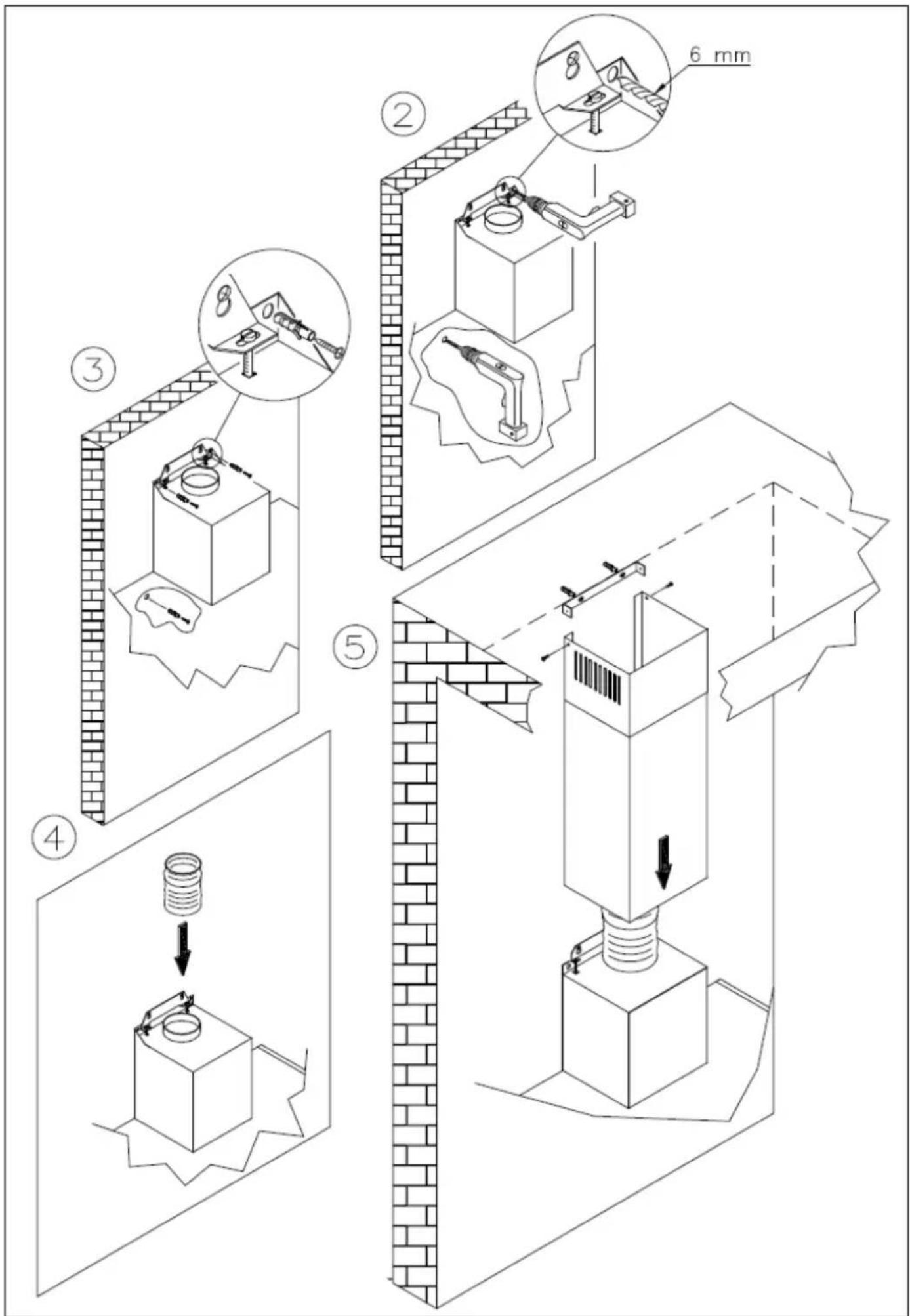 Fulgor Milano FCH 600 X - INSTRUCTIONS POUR L'UTILISATION, L'ENTRETIEN ET L'INSTALLATION DE LA HOTTE. - 44
