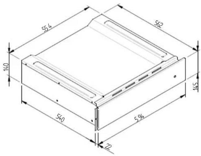 Fulgor Milano CWD 15 X - ESQUEMA DIMENSIONAL CAJÓN DE EMPOTRAR 560 X 595 CON HORNO DE 450 - 3