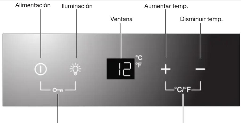 Fulgor Milano FWC 4522 TC X - PANEL DE CONTROL Para una zona - 1