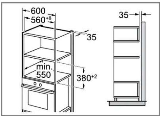 Junker JG4119260 - Installation dimensions in the tall unit - 1