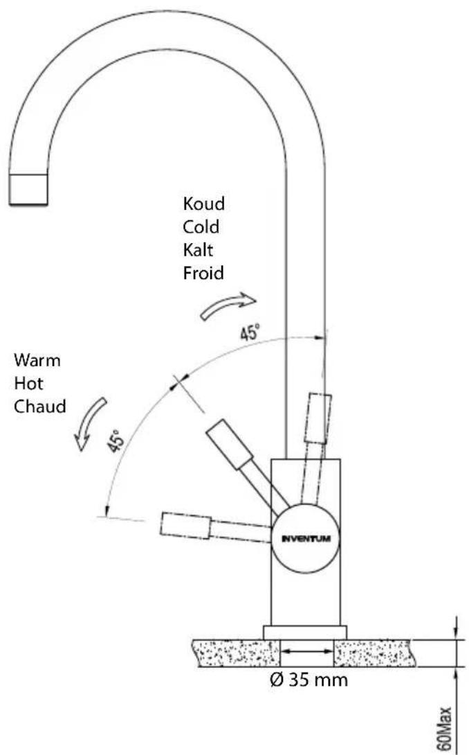 INVENTUM IMK600RVS - gebruik van de mengkraan - 1