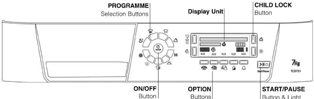 HOTPOINT-ARISTON TCD 751 HA - Control panel - 1