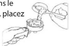 HOTPOINT-ARISTON CM 5038 IX H - COMMENT PRÉPARER UN CAFÉ EXPRESSO EN UTILISANT LE PORTE-FILTRE POUR LES GRAINS MOULUS - 2