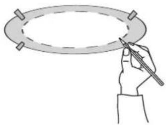 PIONEER SIC871A - Attach the template (outer section) to the wall/ ceiling using tape. - 1