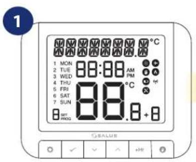 Salus RT 520 RF - Première séquence de mise sous tension et configuration - 2