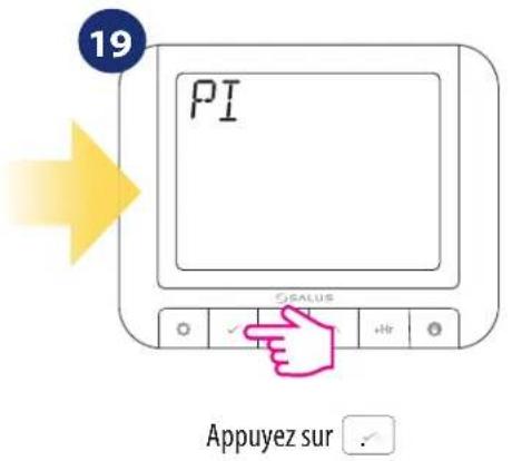 Salus RT 520 RF - Première séquence de mise sous tension et configuration - 15