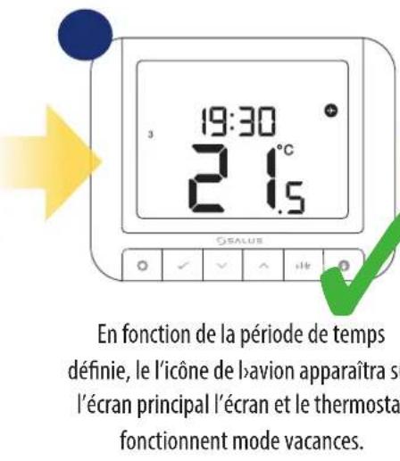 Salus RT 520 RF - Mode vacances - 10