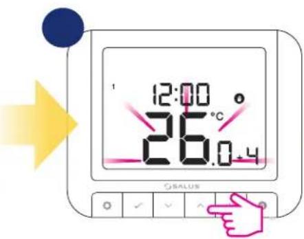 Salus RT 520 RF - Mode BOOST - dérogation horaire de la température de consigne (+ Hr) - 2