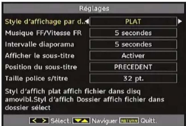 TECHWOOD VL47TV2011 - Réglages du navigateur média - 1