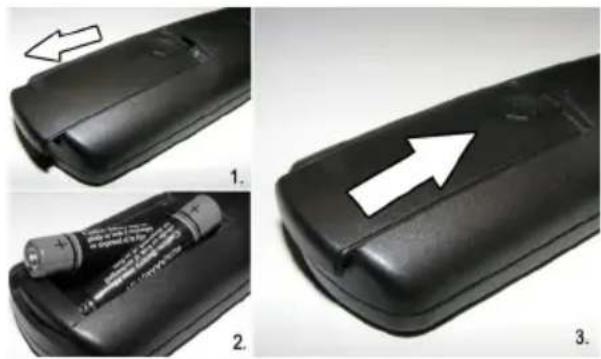 TECHWOOD VL47TV2011 - Inserting Batteries into the Remote Control Handset - 1