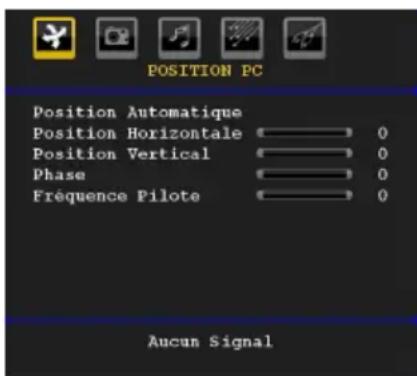TECHWOOD VL47TV2011 - Menu Position du PC - 1