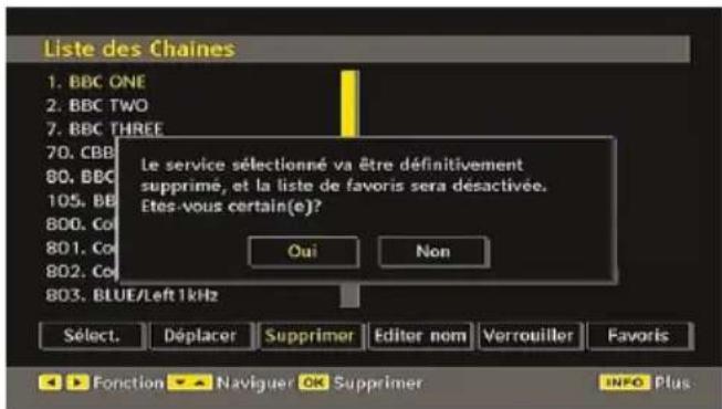 TECHWOOD VL47TV2011 - Suppression des chaînes dans la liste de chaînes - 1