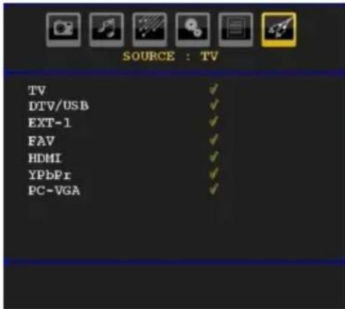 TECHWOOD VL47TV2011 - Source Menu - 1