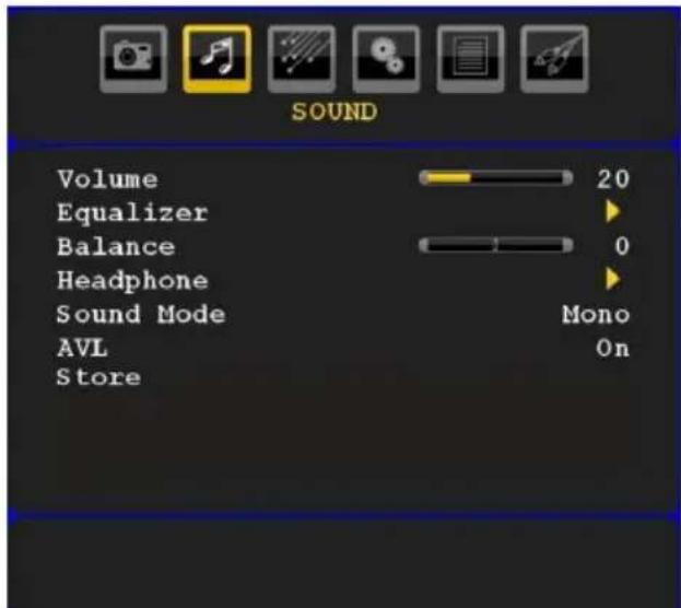 TECHWOOD VL47TV2011 - Sound Menu - 1
