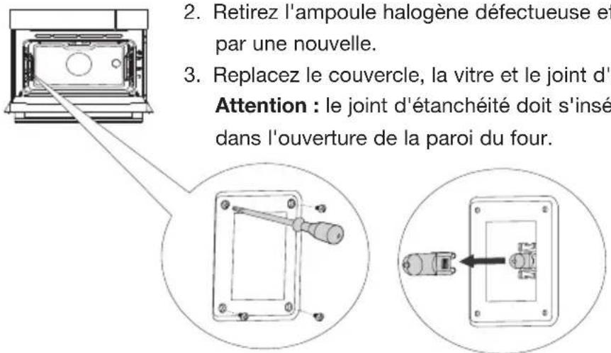 Pelgrim OVS624RVS - Remplacement de l'ampoule du four - 3