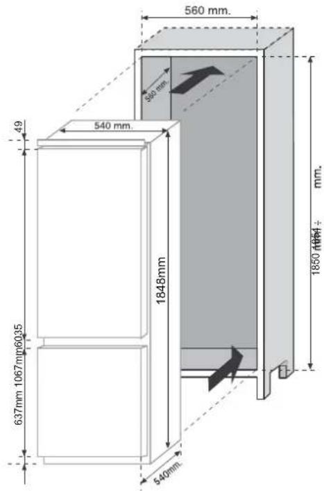 HOOVER HBCPP31801D - PRODUCTAFMETINGEN EN INBOUWKAST - 2