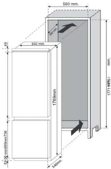 HOOVER HBCPP31801D - PRODUCTAFMETINGEN EN INBOUWKAST - 1