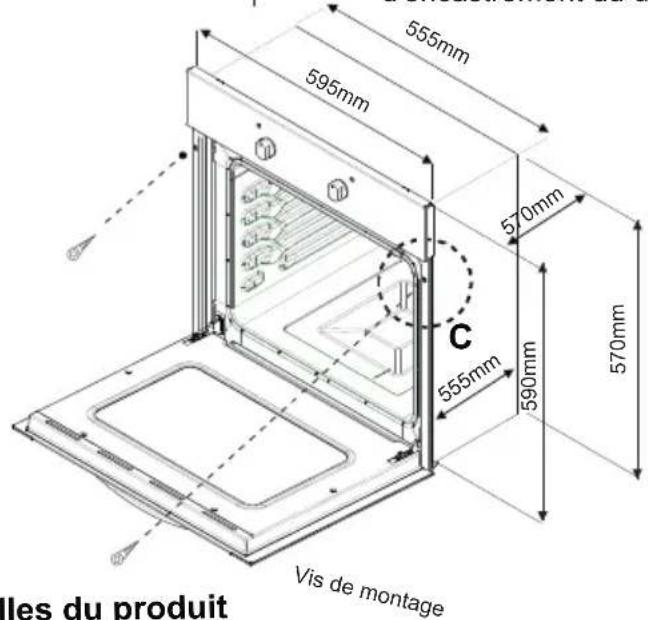 Carrefour Home HFE50BX11 - Tailles des placards coupés - 3