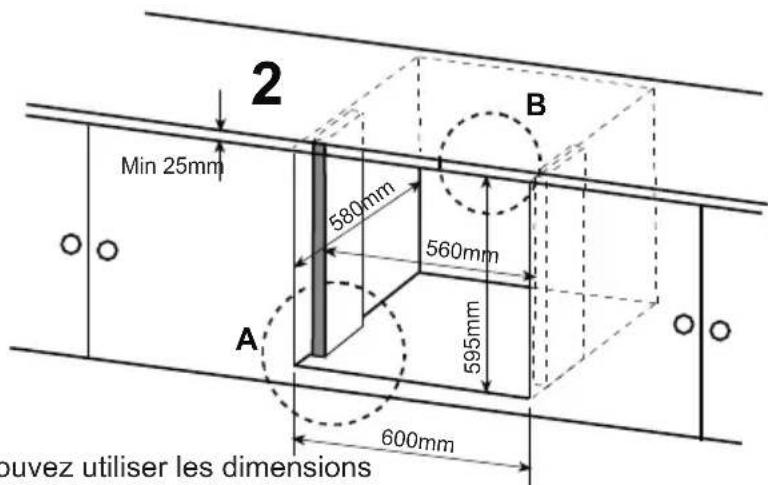 Carrefour Home HFE50BX11 - Tailles des placards coupés - 2