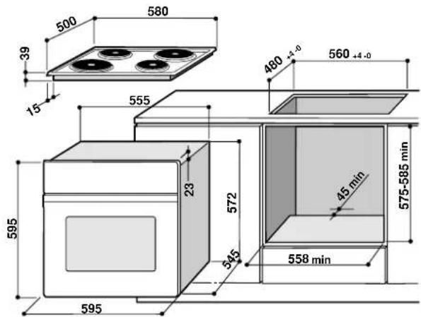 INDESIT HI 500.B IX - Fitting the appliance - 1