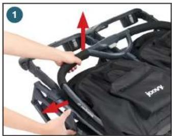 Joovy Kooper X2 - ベビーカーの開き - 1