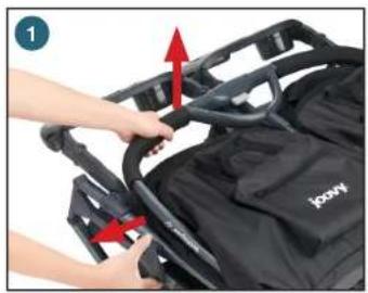 Joovy Kooper X2 - Installation/retrait du plateau - 1