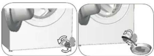 BEKO WTV 81483 CSB - Si le produit dispose d'un tuyau de vidange en cas d'urgence, procédez comme suit pour evacuer l'eau : - 1