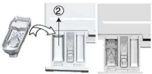 BEKO WTV 81483 CSB - Si le produit contient un réservoir pour lessive liquide : - 1