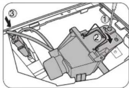 BENQ MW529 - Remplacement de la lampe (POUR PERSONNEL D'ENTRETIEN UNIQUEMENT) - 8