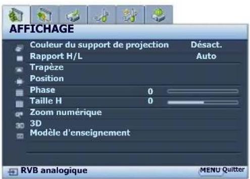 BENQ MW529 - Utilisation des menus - 3