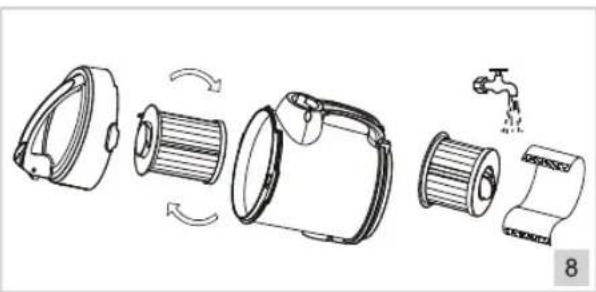 BESTRON Designo Plus ABL870BR - REINIGING EN ONDERHOUD - Reinigen of vervangen van het HEPA-filter - 2