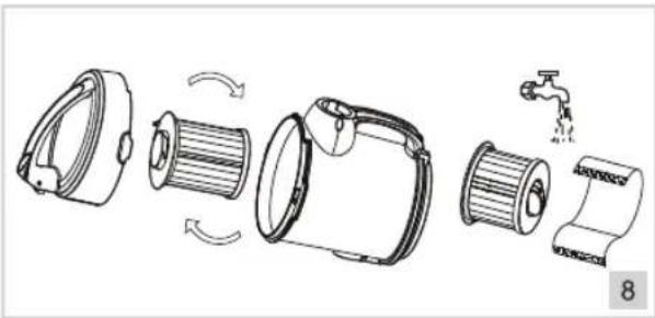 BESTRON Designo Plus ABL870BR - CLEANING AND MAINTENANCE - Cleaning or replacing the HEPA filter - 2