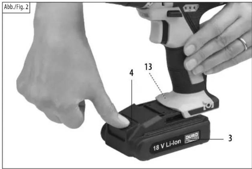 DURO DB 18Li2 - V Li- lon Akku- Bohrschrauber Perceuse sans fil 18 V lithium-ion - 7