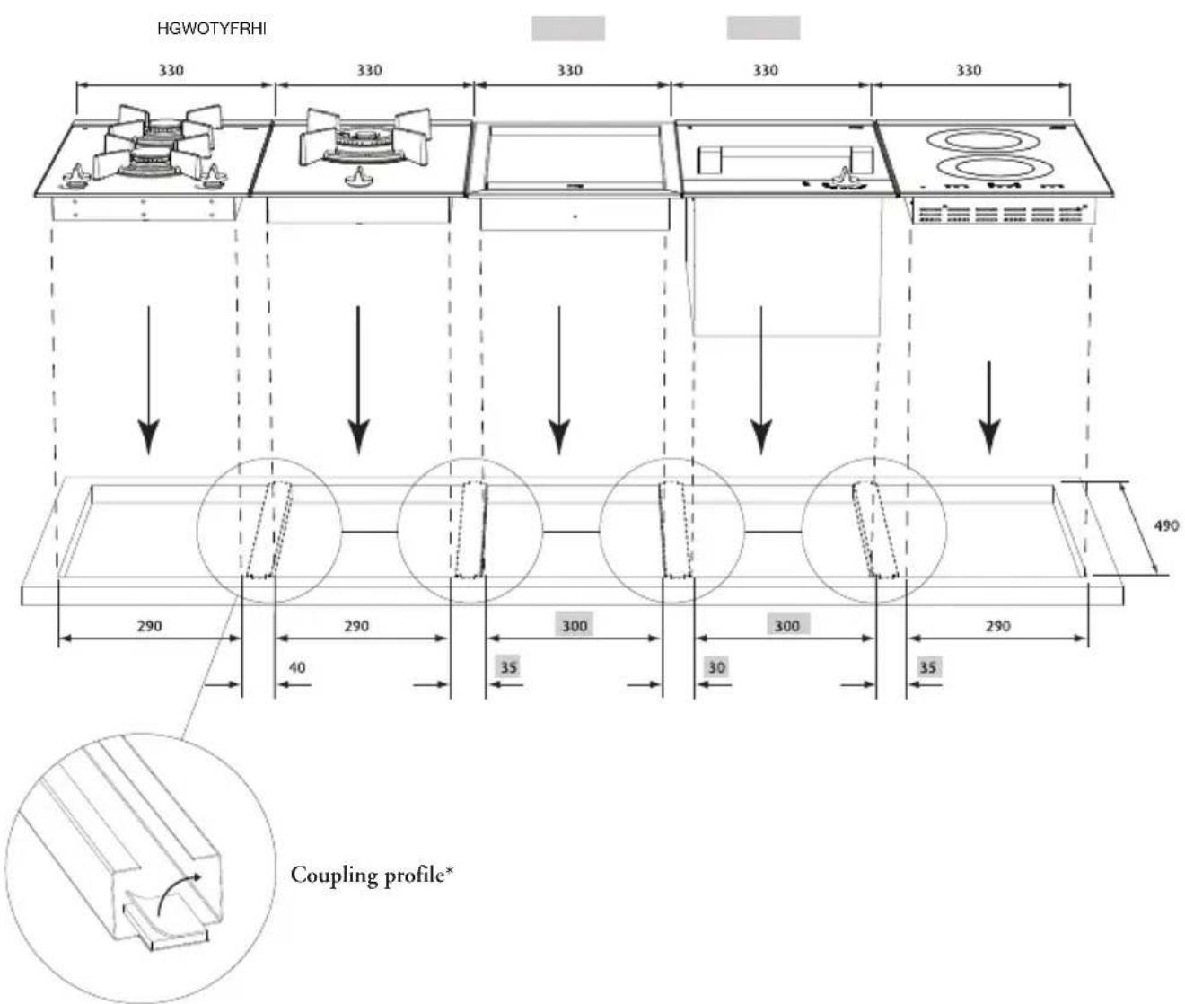 Atag FR3171MUU - Coupling example 2 - 1