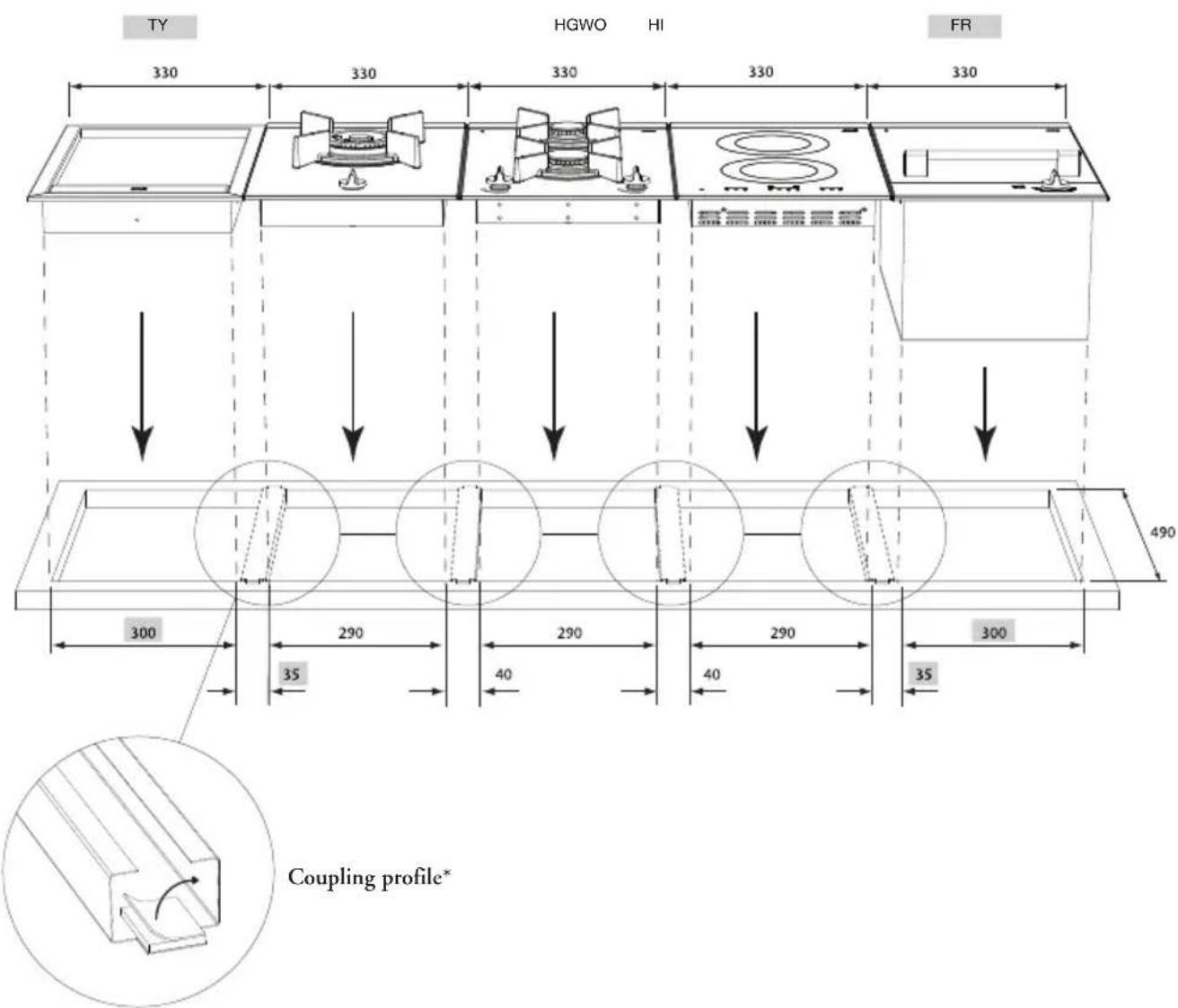 Atag FR3171MUU - Coupling example 1 - 1