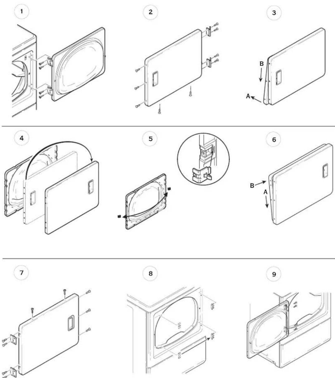 AMANA NDG7800AWW - Follow these steps to reverse the door: - 1