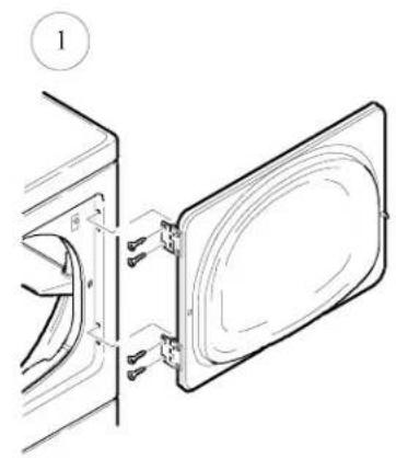AMANA ALE443RCW - Pour inverser la porte, proceder comme suit : - 1