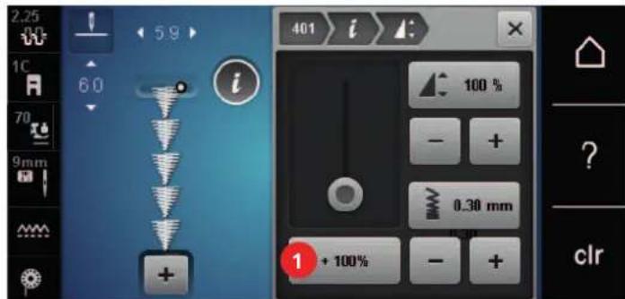 BERNINA 590 - Modification de la longueur d'un motif de point - 3