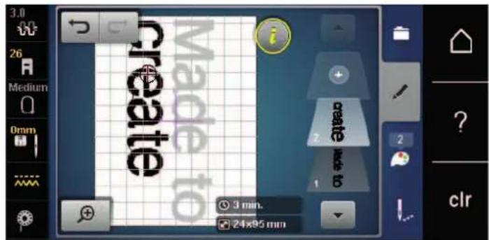 BERNINA 590 - Modifier les mots/phrases - 9