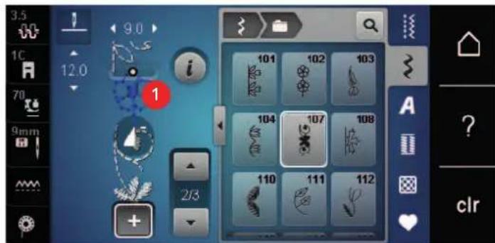 BERNINA 590 - Modification d'un motif individuel - 1