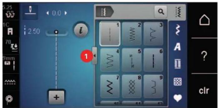 BERNINA 590 - Sélectionner le motif de point - 1