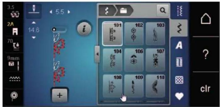 BERNINA 590 - Sélectionner le pied-de-biche dans l'interface utilisateur - 4