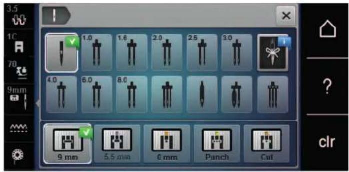 BERNINA 590 - Sélectionner l'aiguille dans l'interface utilisateur - 1