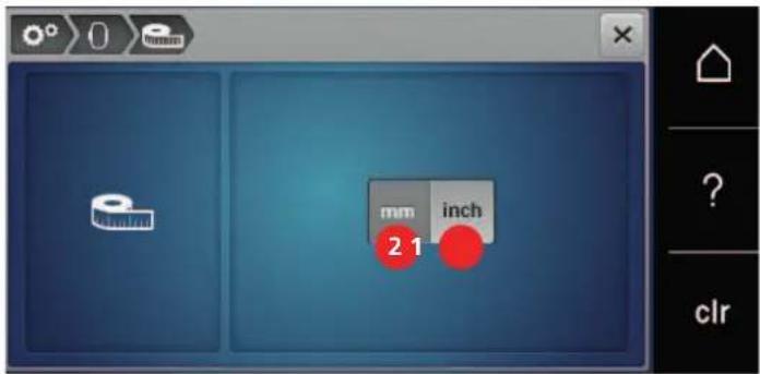 BERNINA 590 - Changer l'unité de mesure - 5