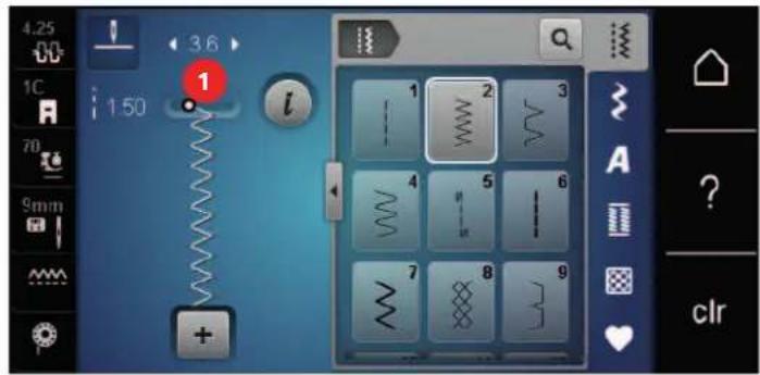 BERNINA 590 - Modification de la largeur de point - 1