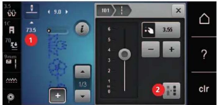 BERNINA 590 - Adapter la longueur et la largeur de motif de point - 3