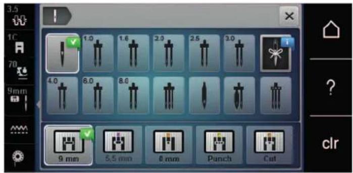 BERNINA 590 - Sélectionner la plaque à aiguille dans l'interface utilisateur - 2
