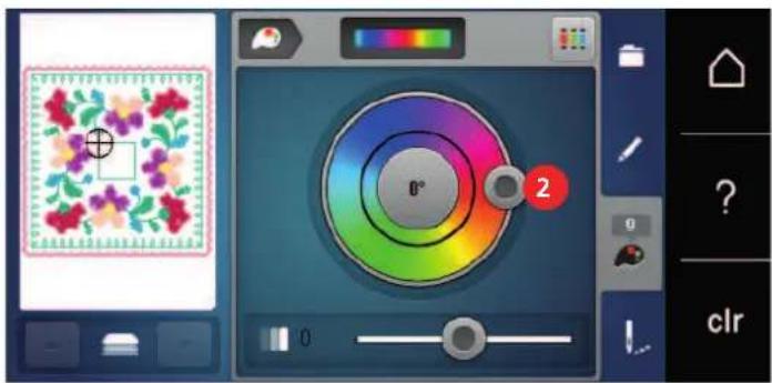 BERNINA 590 - Modifier les couleurs avec la roue chromatique - 3