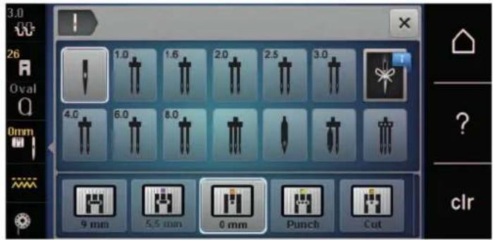 BERNINA 590 - Sélectionner la plaque à aiguille dans l'interface utilisateur - 1