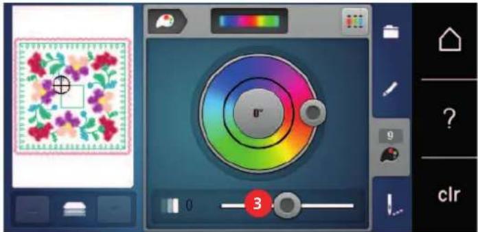 BERNINA 590 - Modifier les couleurs avec la roue chromatique - 4